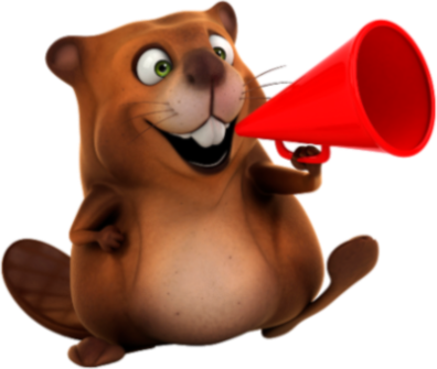 3d beaver funny with trumpet